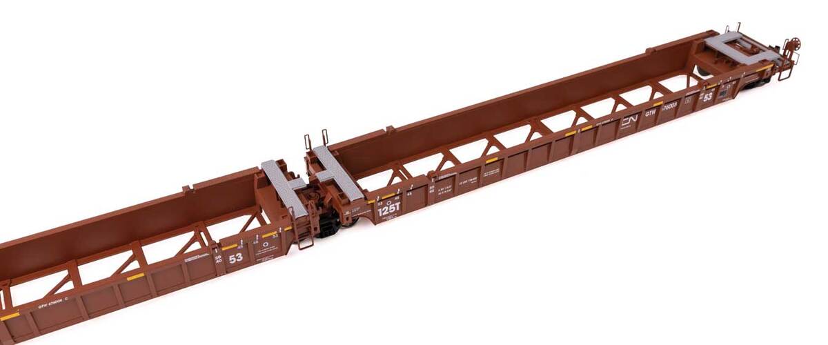 Walthers 910-55821 HO CN NSC Articulated 3-Unit 53' Well Car RTR GTW #676037
