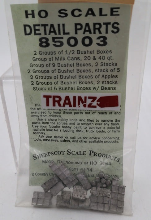 Sheepscot Scale Products 85003 HO Scale Detail Metal Parts Bushel/Boxes/Cans