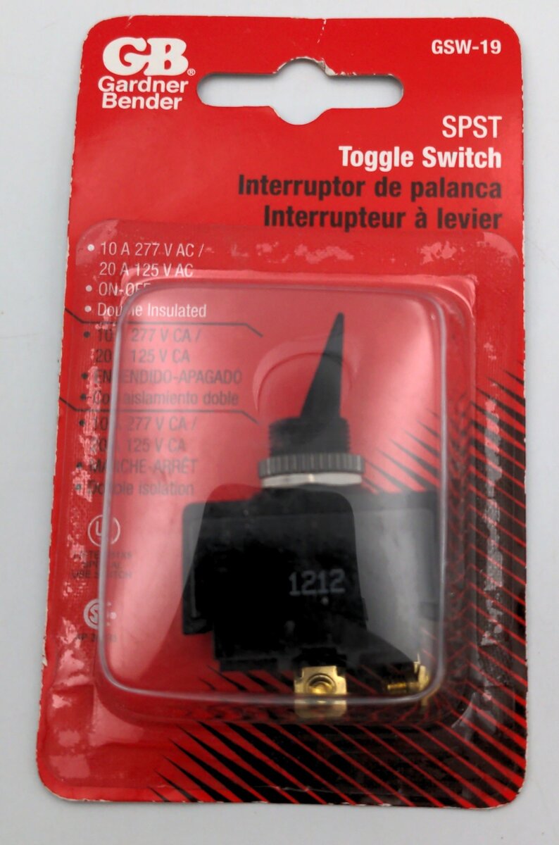 Gardner Bender GSW-19 SPST Toggle Switch