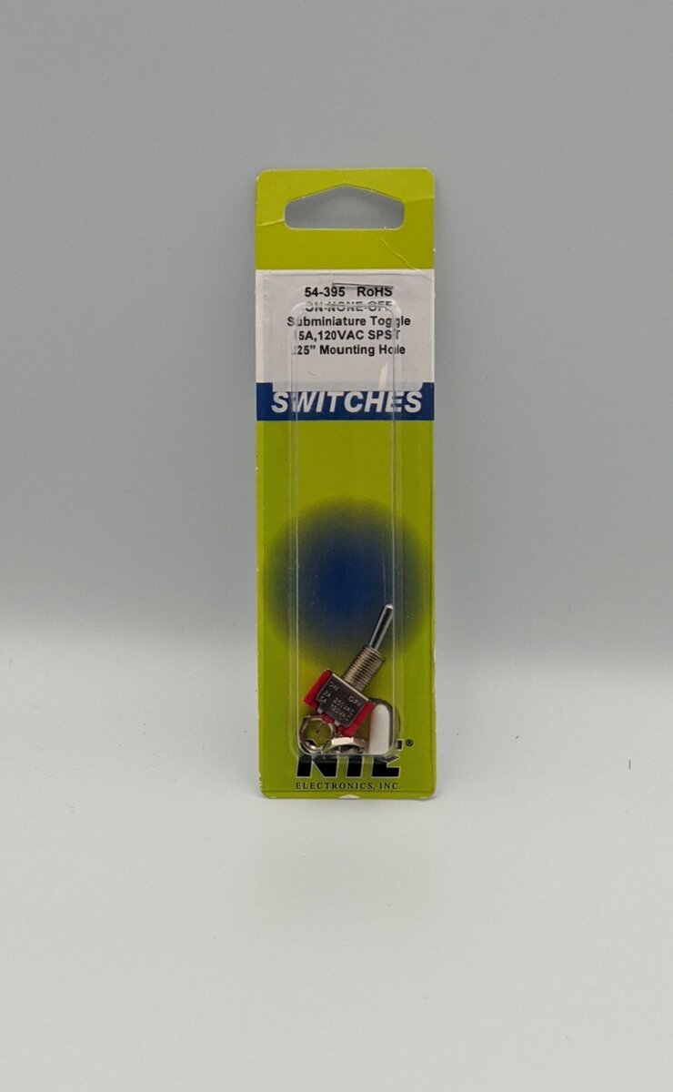 NTE 54-395 Subminiature Toggle 5A 120VAC SPST