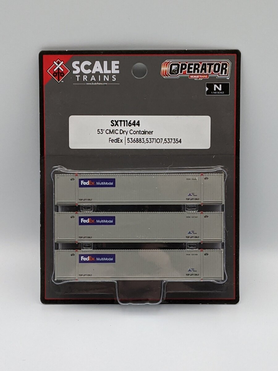 Scale Trains SXT11644 N FedEx CMIC 53' Dry Container 3-pack