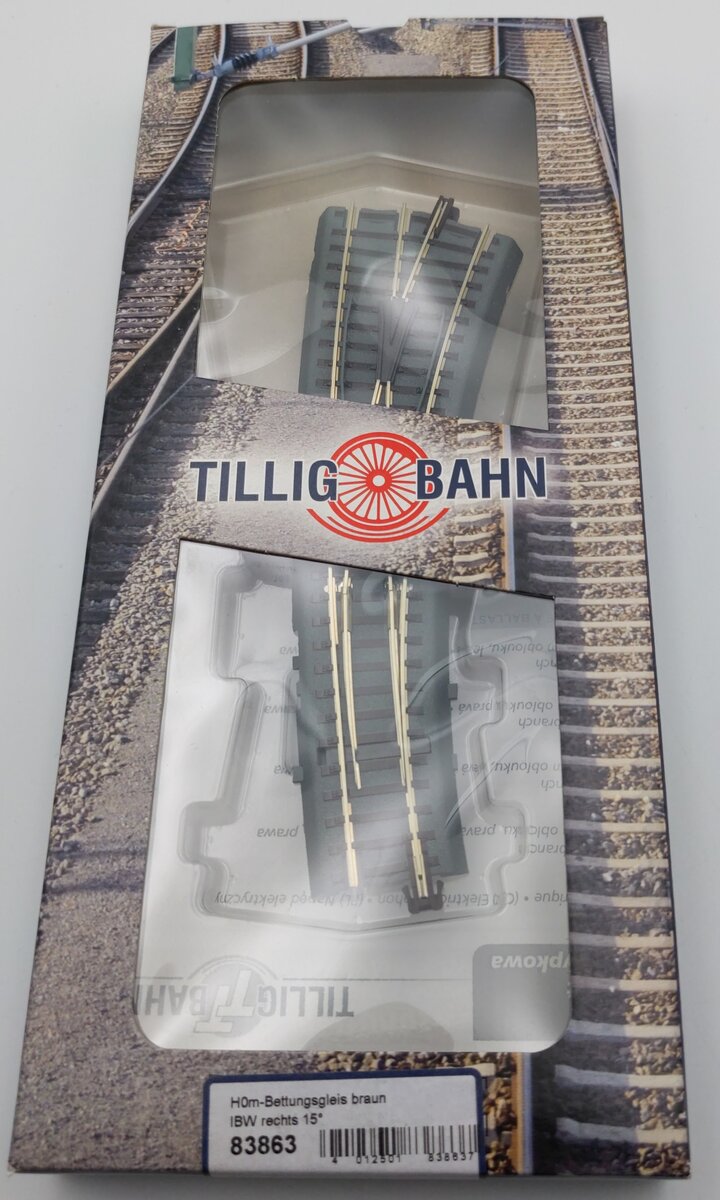 Tillig 83863 TT (1:120 Scale) Right Hand 15-Degree Inner Curved Switch
