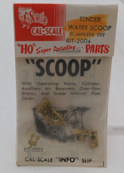 Cal Scale 2004 HO Scale Tender Water Scoop Complete Set Brass Kit