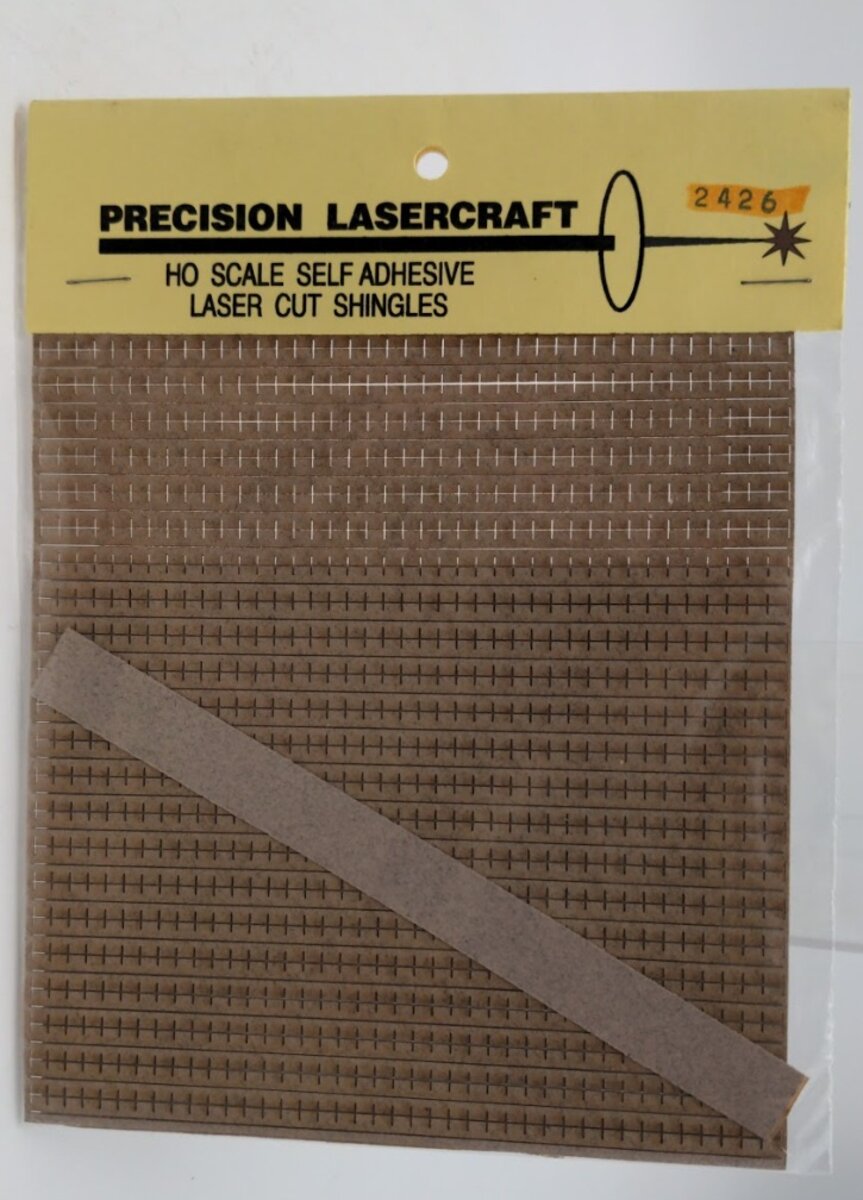 Precision Lasercraft 2426 HO Scale Light Brown Self Adhesive Laser Cut Shingles