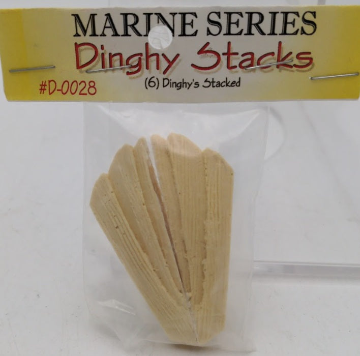 Model Tech Studios D-0028 HO Scale Unpainted Dinghy Stacks (Pack of 6)