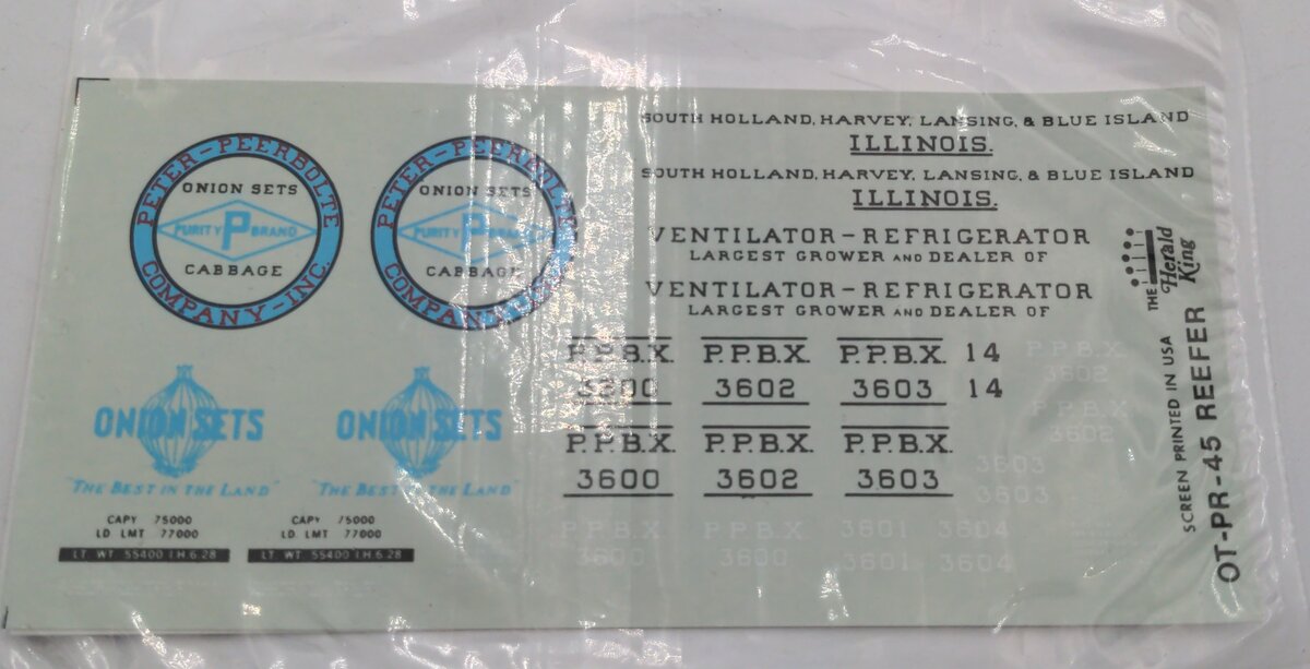 Herald King OT-PR-45 Peter Peerbolte Company, Inc. Onion Sets Decal