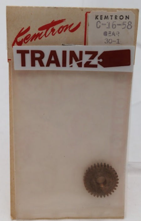 Kemtron C-16-58 HO Scale 30-1 Ratio Brass Gear One Piece
