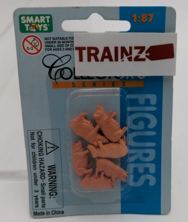 Smart Toys 20182 HO Collector's Series Unpainted Plastic Pigs (Pack of 6)