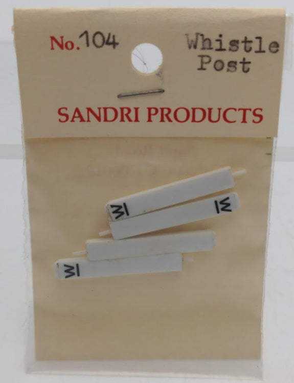 Acme 104 HO Scale By Sandri Products White Whistle Post Plastic Part (Pack of 4)