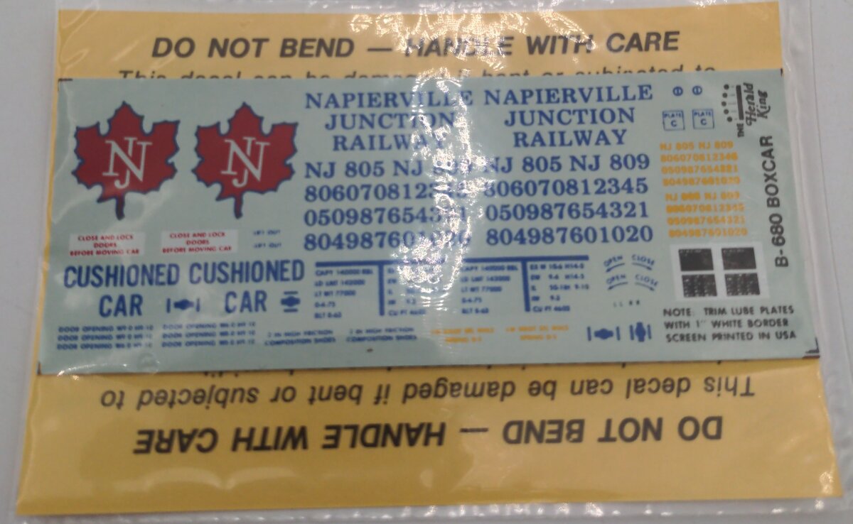 Herald King B-680 Napierville Junction Railway Decal