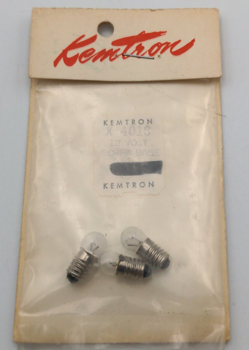 Kemtron X-401C HO Scale 12-Volt Screw & Base Light Bulbs (Pack of 3)
