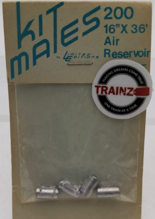 Kit Mates 200 HO Scale 16" x 36" Air Reservoir White Metal (Pack of 4)