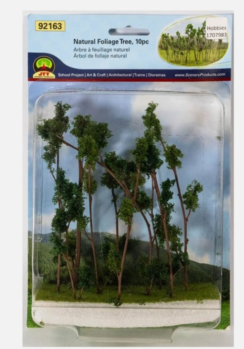 JTT Scenery Products 92163 HO Scale Natural Foliage Tree Pack (Pack of 10)
