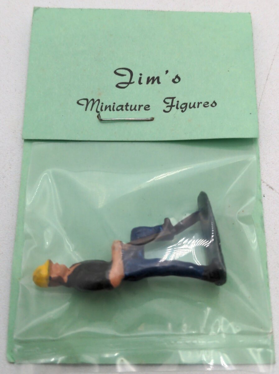 Jim's O Scale Pewter Figure Man with Hardhat and Shovel