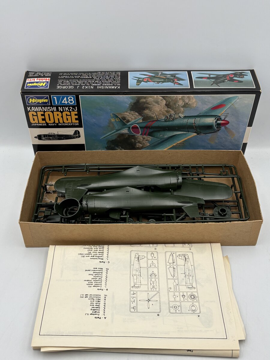Hasegawa U002:700 1:48 Kawanishi N1K2-J George Military Aircraft Plane Model Kit