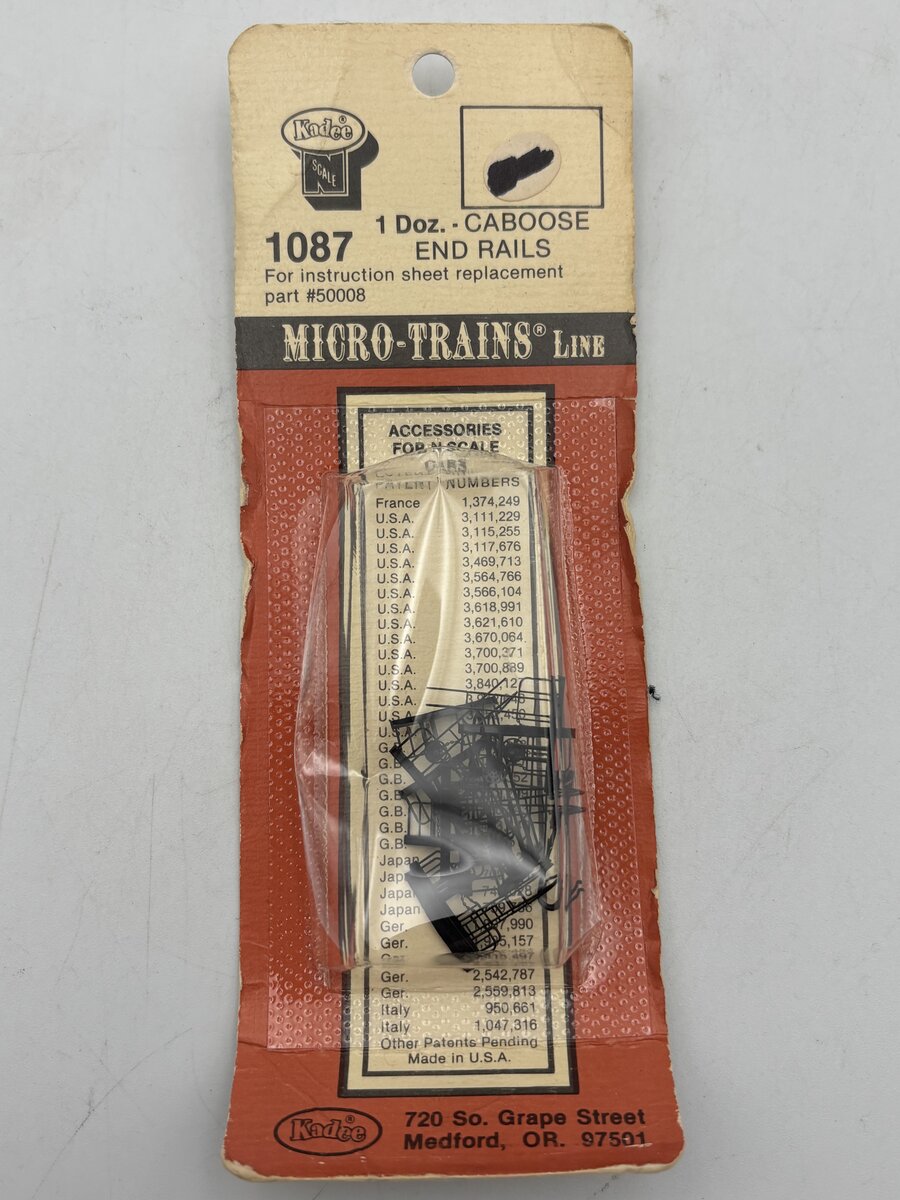 Kadee 1087 N Caboose End Rails (Pack of 12)