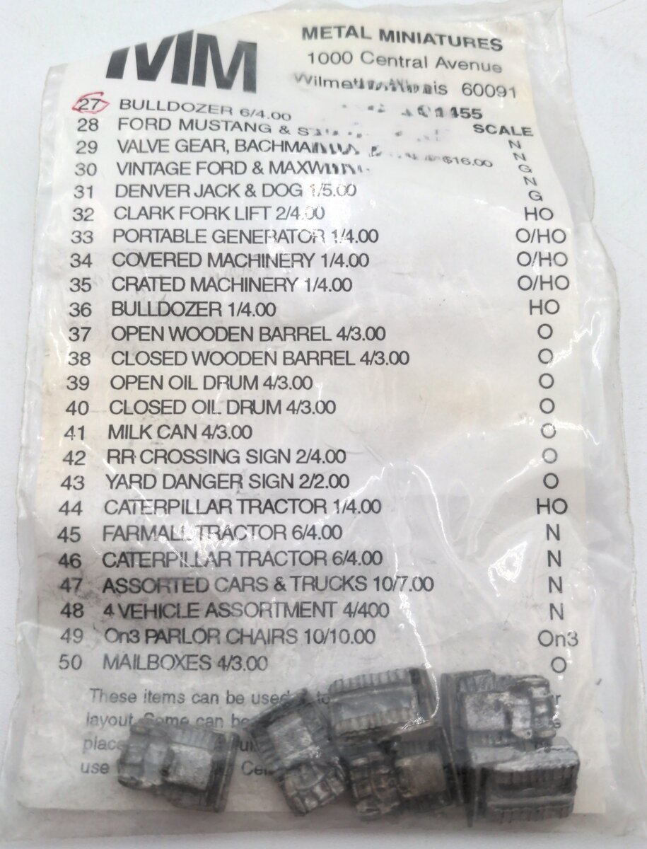Metal Miniatures 27 Unpainted Bulldozer