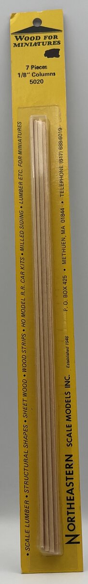 Northeastern Scale Models 5020 Wood Strips for Milled Siding 1/8" (Pack of 7)
