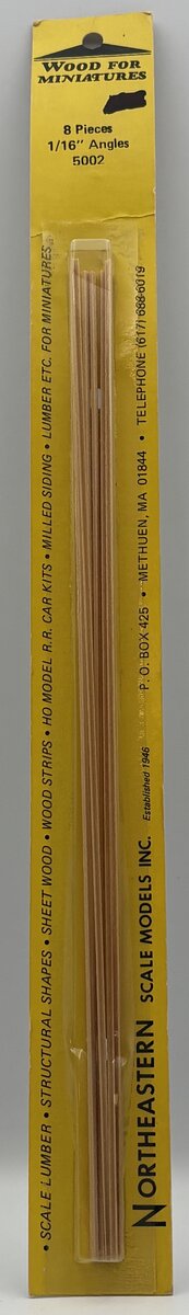 Northeastern Scale Models 5002 Wood Strips for Milled Siding 1/16" (Pack of 8)