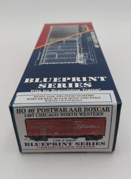 Branchline Trains 1407 HO Scale C&NW 40' Postwar AAR Boxcar # 85616 Kit