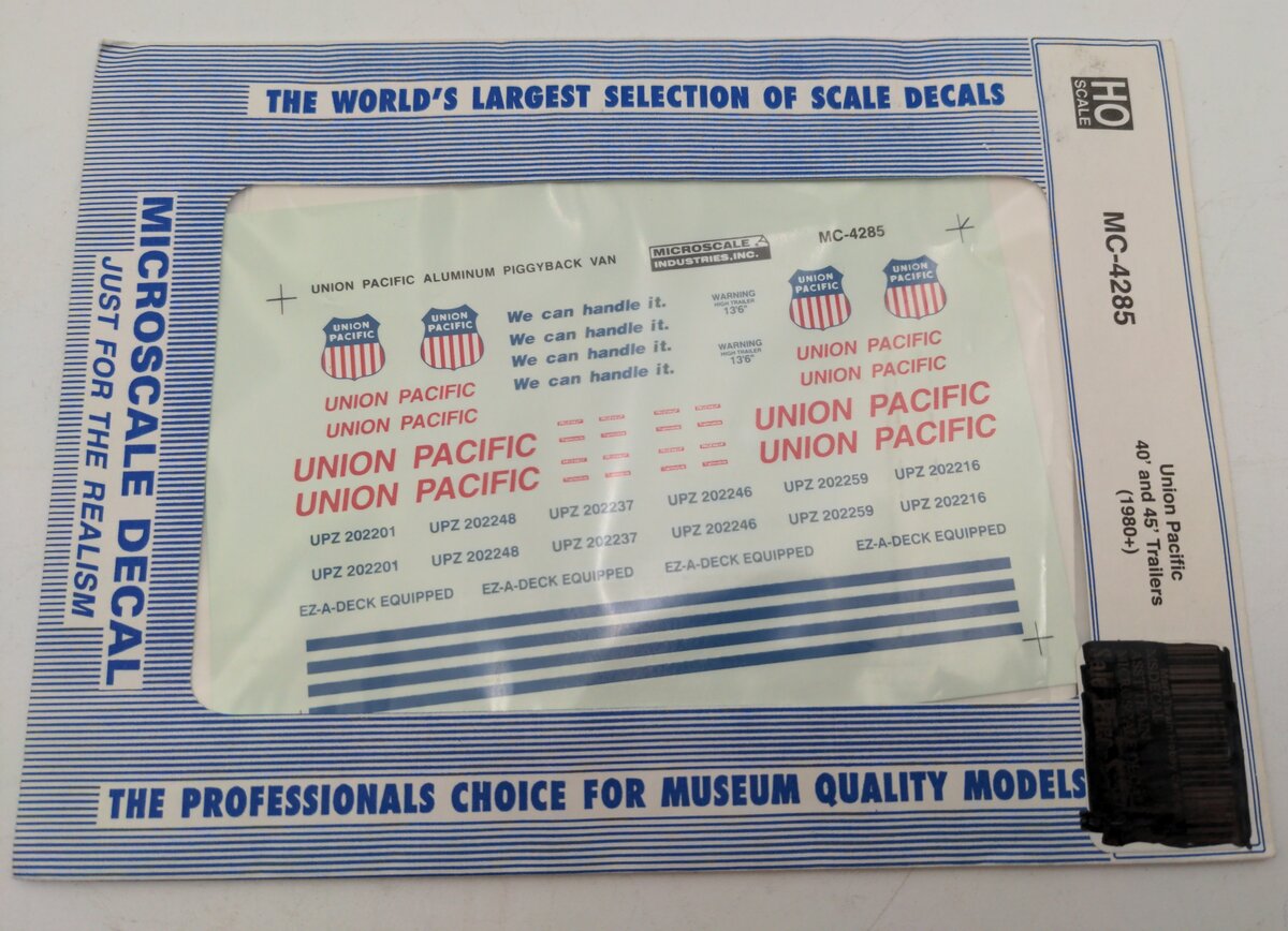 Microscale MC-4285 HO Scale Union Pacific 40' and 45' Trailers (1980+)