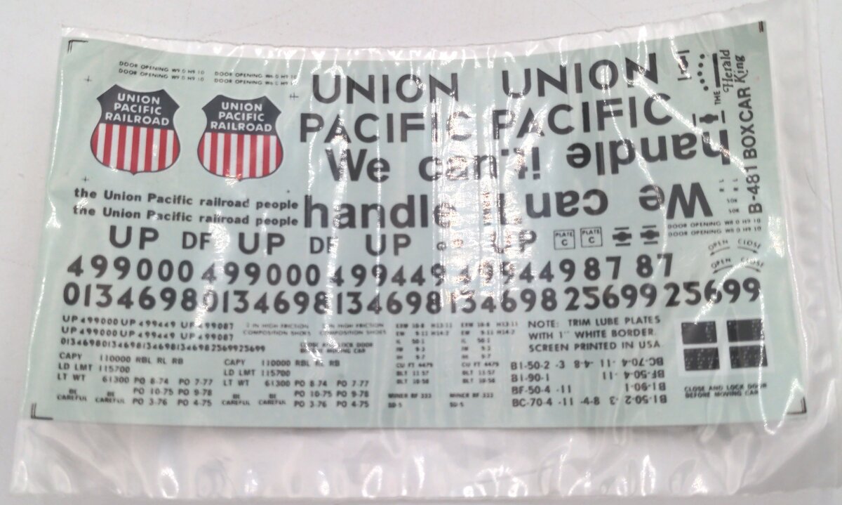 The Herald King B-481 Union Pacific Decals