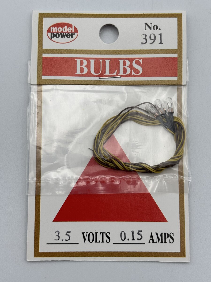 Model Power 391 HO Bulbs At .5 Volts/0.15 AMPS