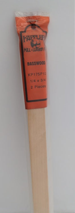 Kappler KP175P12 Unpainted Basswood 1/4 x 3/4 (Pack of 2)