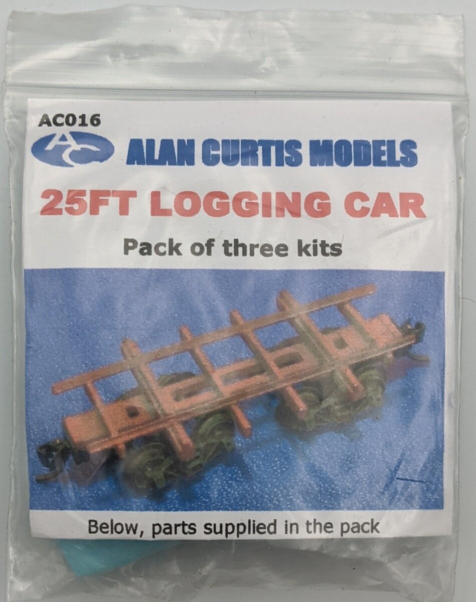 Alan Curtis Models AC016 N 25ft Logging Car (3 Pack)