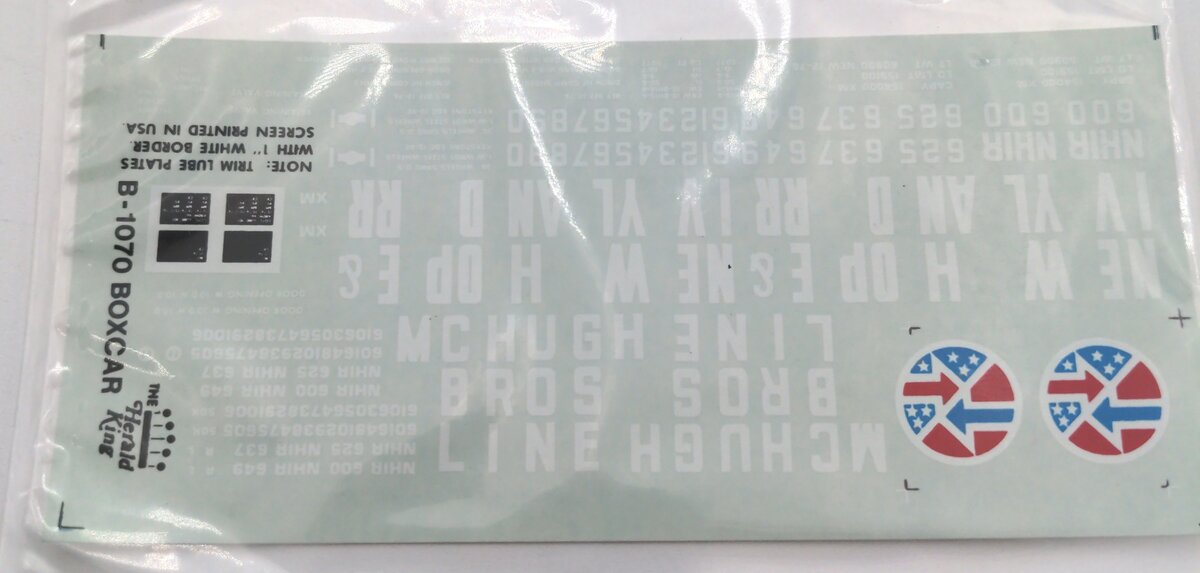 The Herald King B-1070 McHugh Bros Line Decal