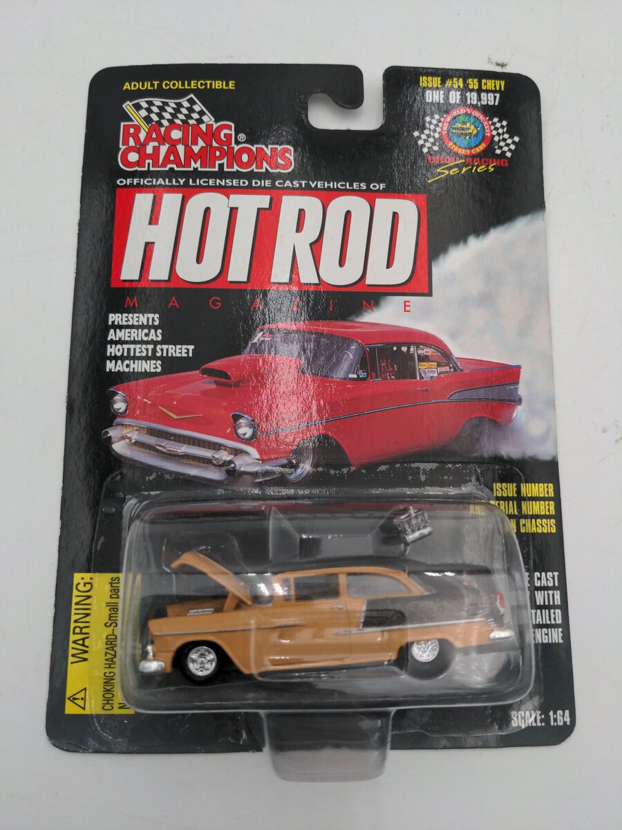 Racing Champions 08900-08141 Hot Rod 1:64 #54 '55 Chevy Tan/Black