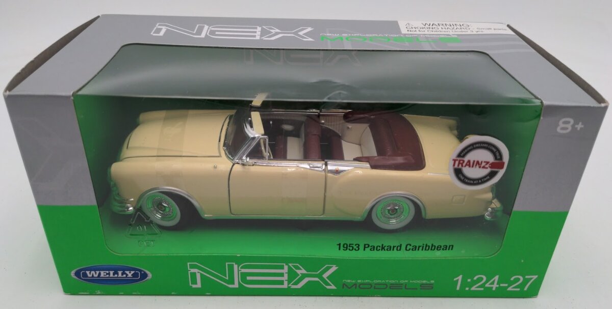 Welly Diecast 24016C-W 1:24 Scale Beige 1953 Packard Caribbean Convertible