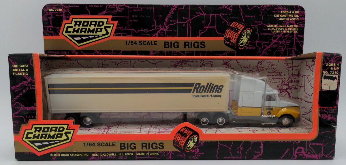 Road Champs 7310 1/64 Big Rigs Rollins Truck Rental/Leasing Truck