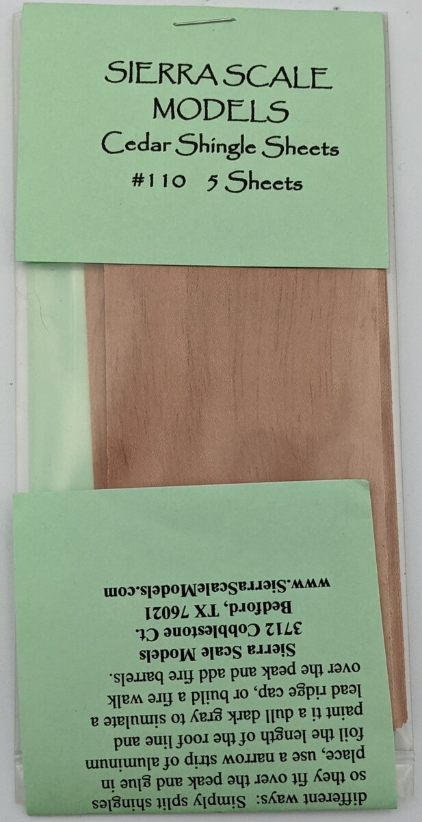 Sierra Scale Models 110 HO Cedar Shingle Sheets (5 Pack)