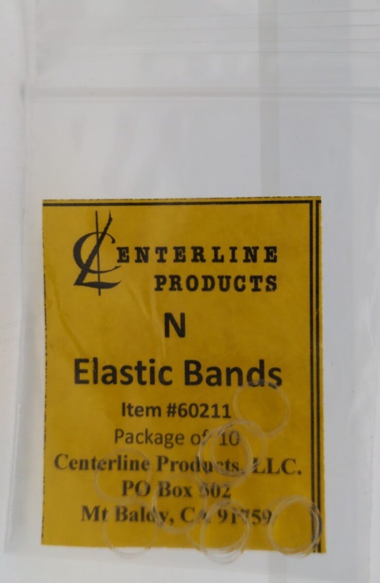 CenterLine Products 60211 N Scale Clear Plastic Elastic Bands (Pack of 10)