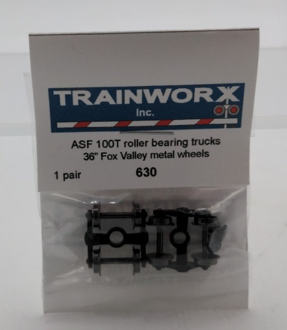 Trainworx Inc. 630 ASF 100T Roller Bearing Trucks 36"" Fox Valley Metal Wheels