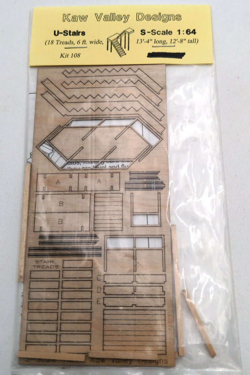 Kaw Valley Designs 108 S Scale U Stairs