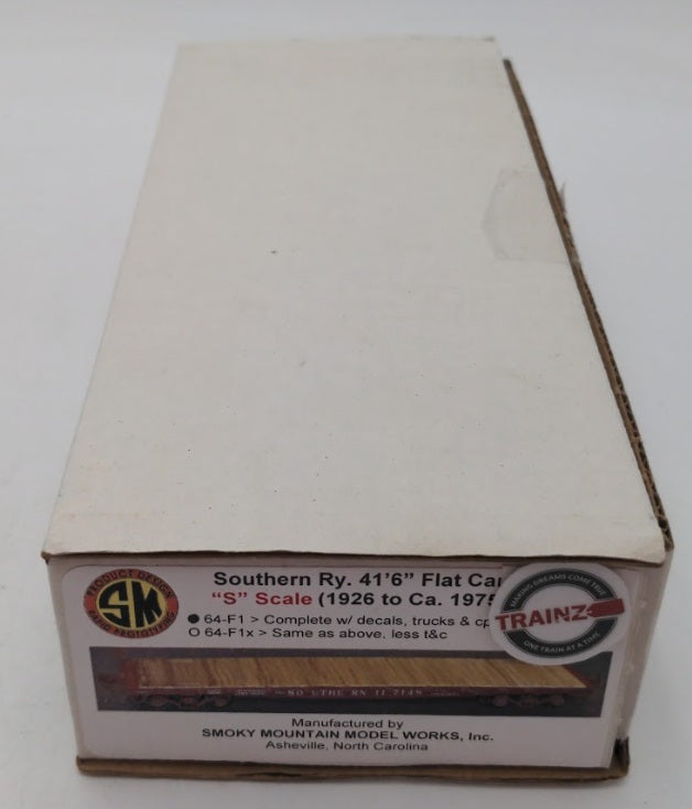 Smoky Mountain Model W 64-F1 S Scale Southern Ry 41' 6" Flat Car 1926-1975 Kit