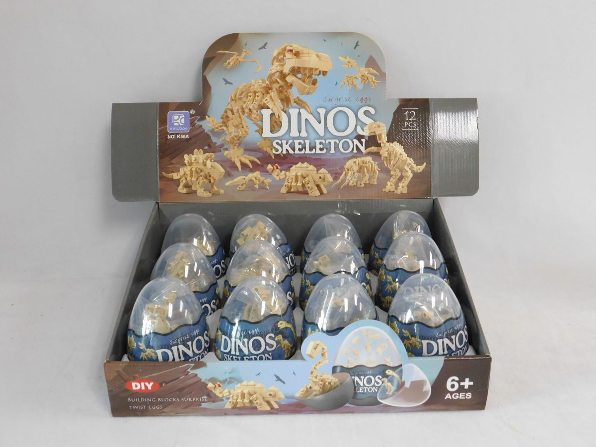 Jiestar 56A Mini Dinosaurs Skeletons Egg Display (Set of 12)
