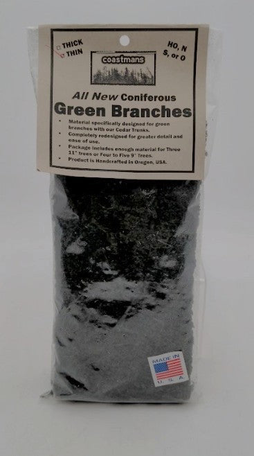 Coastmans Scenic Products HO/N/S/O Scale Green Branches Foliage Thin (Pack of 3)
