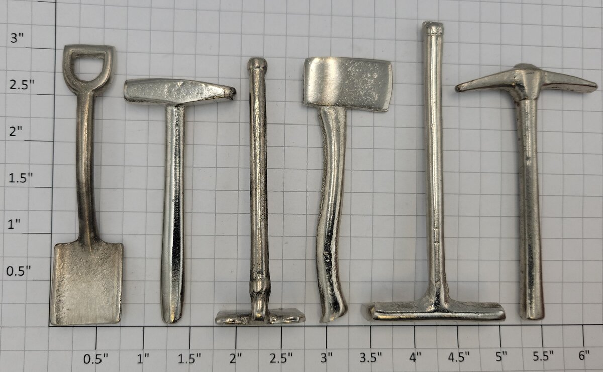 Acme 0422-1 G Scale Diecast Farm or Railroad Tool Set Assortment (Bag of 6)