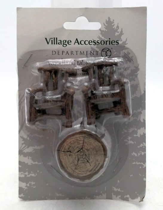 Dept 56 4033838 Village Accessories Wooden One Table & Two Chairs