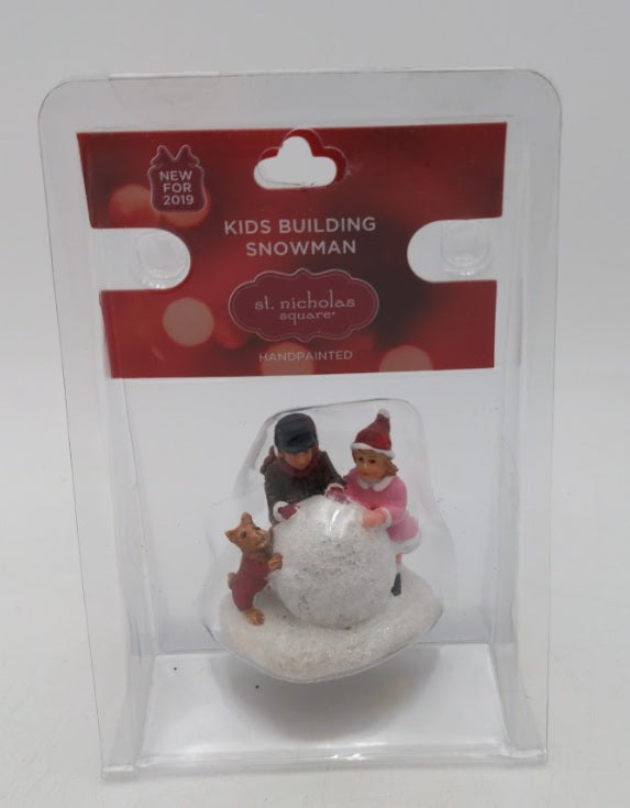 Acme 121 50 52 By St. Nicholas Square Kids Building Snowman With Dog Figures