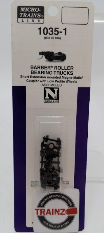 Micro-Trains 00302046 N Scale Barber Roller Bearing Trucks Assembled (Pack of 2)