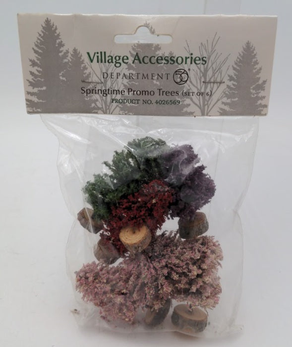 Dept 56 4026569 Village Accessories Springtime Promo Trees (Set of 6)