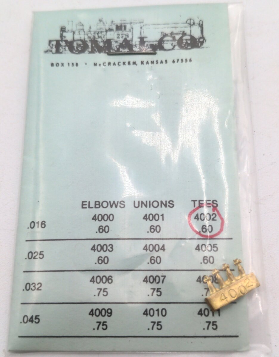 Tomalco 4002 Tees 0.016" Diameter Cast Brass Pipe Tee
