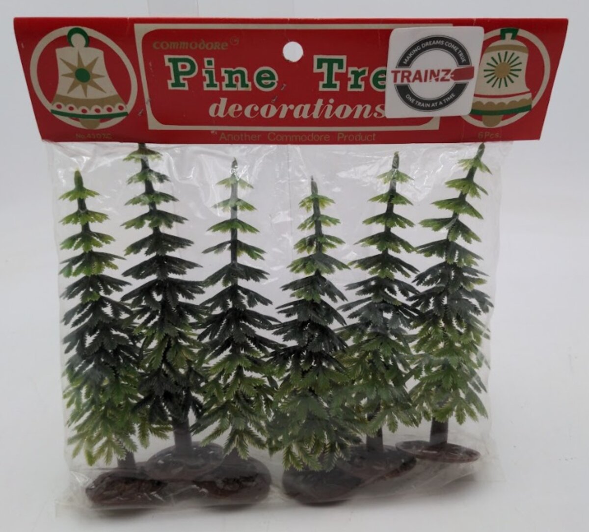 Commodore 4307C Plastic Pine Trees (Pack of 6)