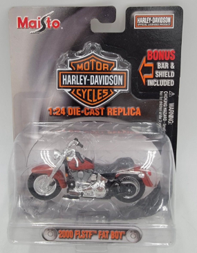 Maisto 35094 1:24 Die Cast 2000 FLSTF Fat Boy Harley Davidson Motorcycle