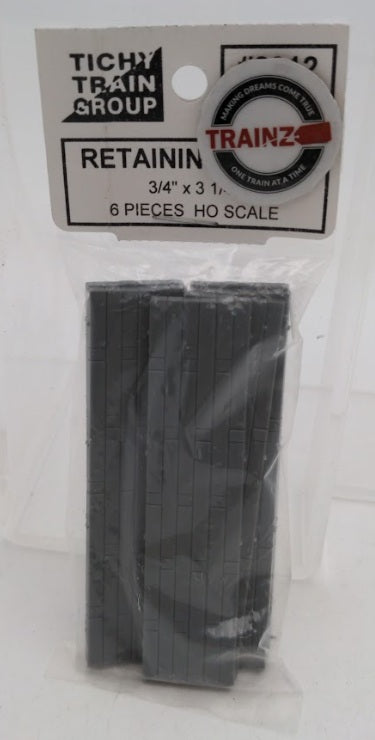 CMA 8012 HO Scale Retaning Wall 3/4" x 3-1/4" Gray Styrene (Pack of 6)
