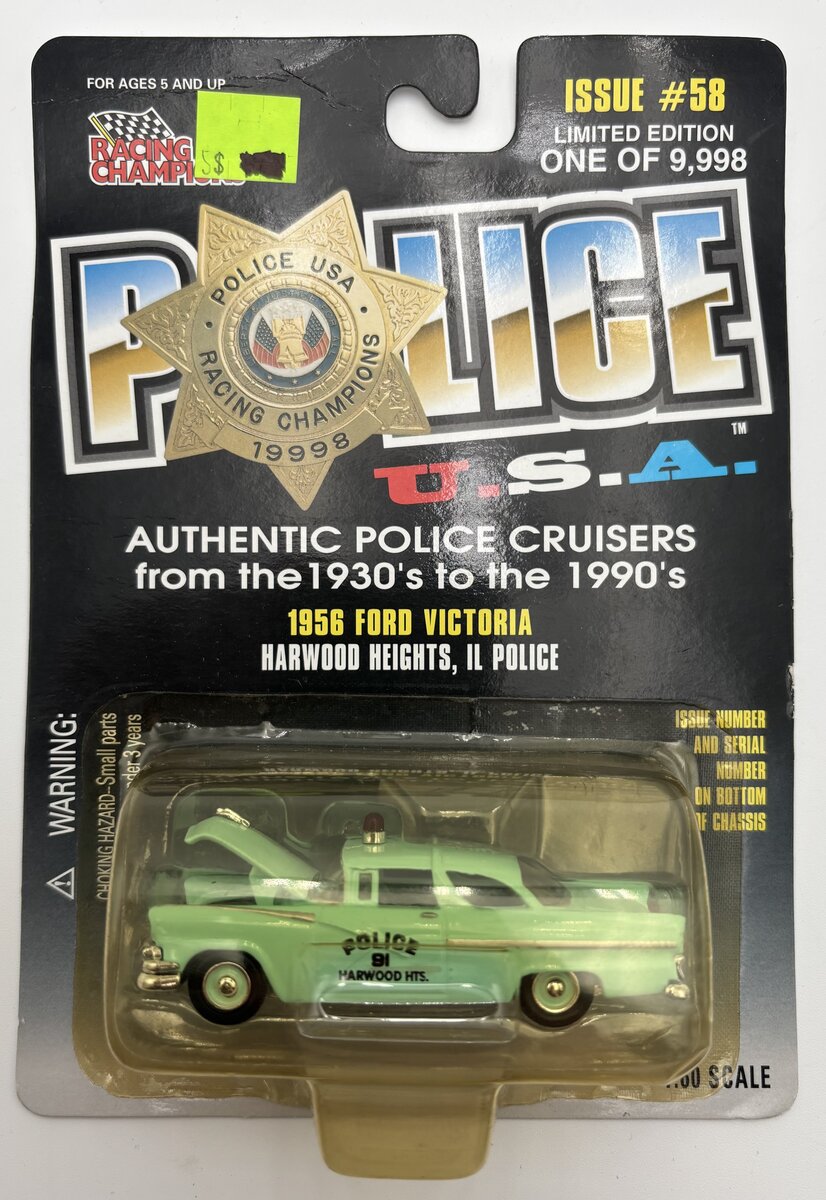Racing Champions 04700-08115 1:60 1956 Ford Victoria Harwood Heights Police